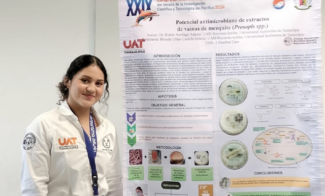 Alumna de la UAT estudia el potencial antimicrobiano de la vaina de mezquite