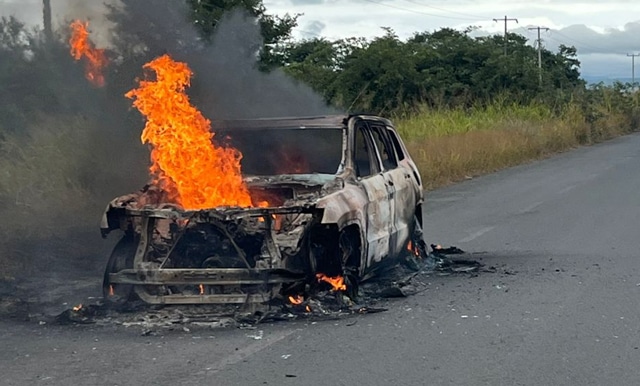 Se incendia vehículo en la carretera Aldama