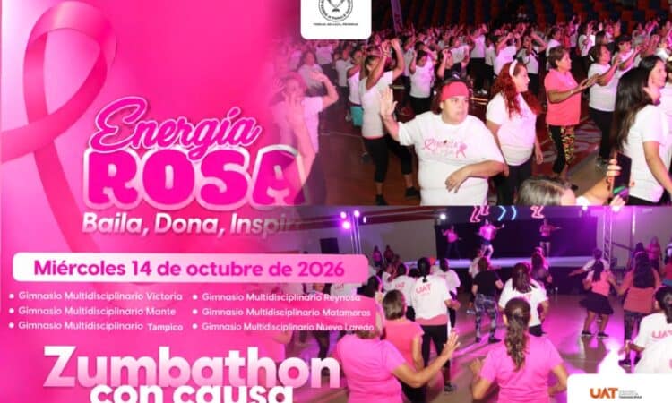 Organiza la UAT el Zumbathón con Causa “Energía Rosa: Baila, Dona, Inspira”